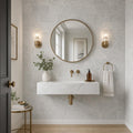 Carrara White 6x12 Polished Marble Tile — Powder Room wall