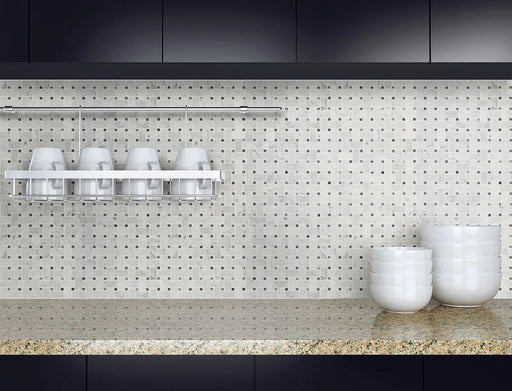Carrara White Basketweave Honed Pattern Marble Mosaic Tile