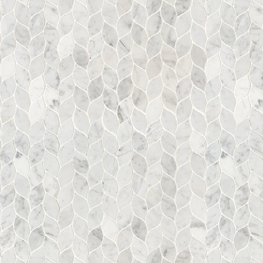 Carrara White Blanco Pattern Honed Marble Mosaic Tile