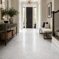 Carrara White (C) 12x12 Honed Marble Tile — Hallway floor