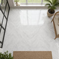 Carrara White (C) 12x12 Polished Marble Tile — Sunroom floor