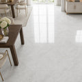 Carrara White (C) 18x18 Honed Marble Tile — Dining Room floor