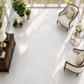 Carrara White (C) 18x18 Honed Marble Tile — Sunroom floor