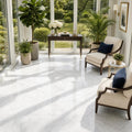 Carrara White (C) 18x18 Polished Marble Tile — Sunroom floor