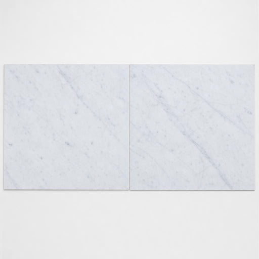 Carrara White C 24x24 Honed Veined Marble Tile close-up