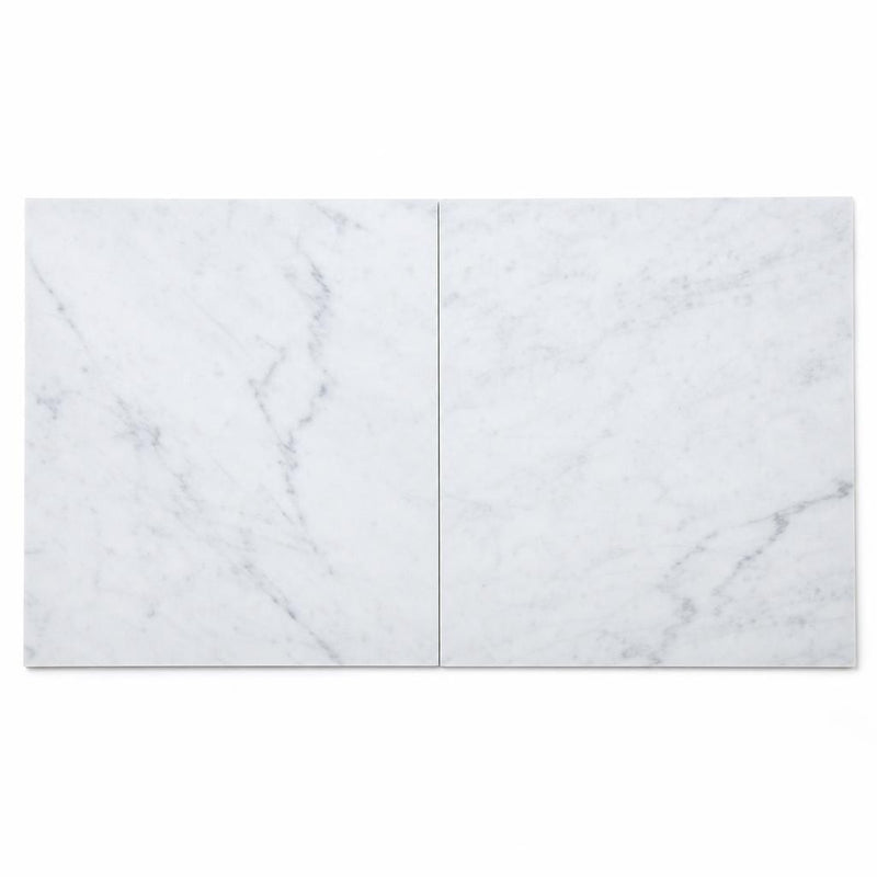 Carrara White C 24x24 Polished Veined Marble Tile close-up