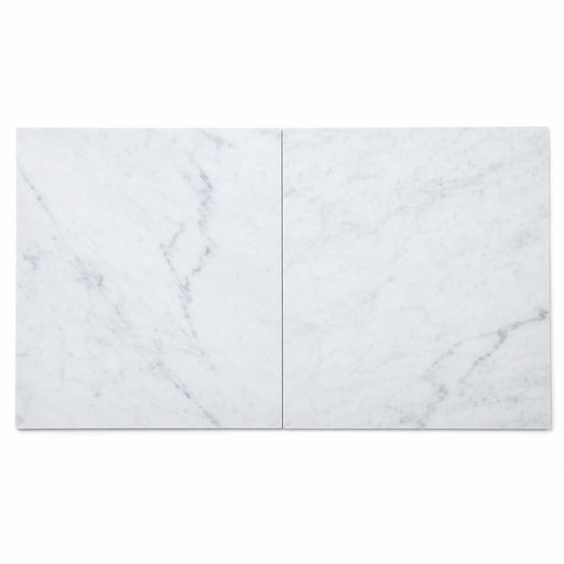 Carrara White C 24x24 Polished Veined Marble Tile close-up