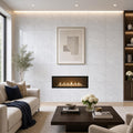 Carrara White C 24x24 Polished Veined Marble Tile — Living Room feature wall