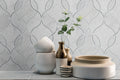 Carrara White Ellipsis Pattern Polished Marble Mosaic Tile