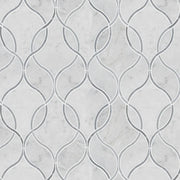 Carrara White Ellipsis Pattern Polished Marble Mosaic Tile