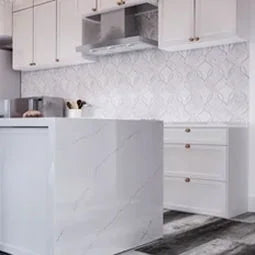 Carrara White Ellipsis Pattern Polished Marble Mosaic Tile