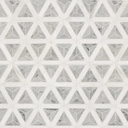 Carrara White Faceted Pattern Polished Marble Mosaic Tile