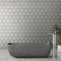 Carrara White Faceted Pattern Polished Marble Mosaic Tile
