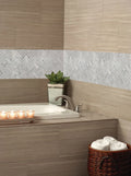Carrara White Herringbone Pattern Polished Marble Mosaic Tile