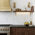 Carrara White Hexagon 3x3 Honed Marble Mosaic — Kitchen backsplash