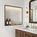 Carrara White (Italian) Marble 1x1 Honed Hexagon Mosaic — Bathroom niche