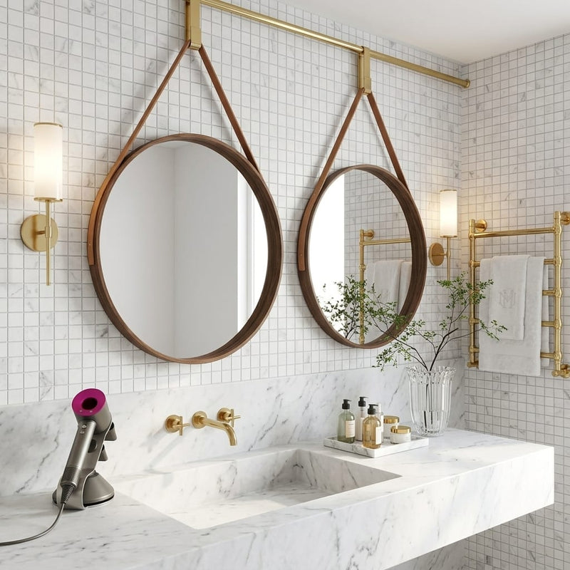Carrara White (Italian) Marble 1x1 Honed Mosaic — Bathroom shower wall