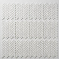 Carrara White (Italian) Marble 1x3 Honed Herringbone Mosaic close-up
