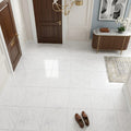 Carrara White (Italian) Marble 12x12 Honed Tile — Foyer floor