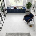 Carrara White (Italian) Marble 12x12 Honed Tile — Sunroom floor