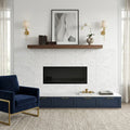 Carrara White (Italian) Marble 12x24 Honed Tile — Living Room fireplace surround