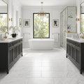 Carrara White (Italian) Marble 12x24 Honed Tile — Primary Bath floor
