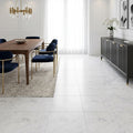 Carrara White (Italian) Marble 18x18 Honed Tile — Dining Room floor