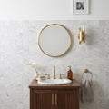 Carrara White (Italian) Marble 2x2 Honed Mosaic — Powder Room wall