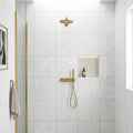 Carrara White (Italian) Marble 24x24 Honed Tile — Bathroom shower wall