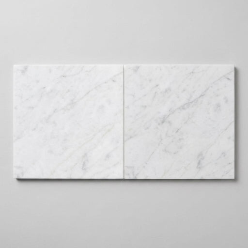 Carrara White (Italian) Marble 24x24 Honed Tile close-up