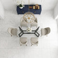 Carrara White (Italian) Marble 24x24 Honed Tile — Dining Room floor