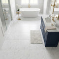 Carrara White (Italian) Marble 24x24 Honed Tile — Primary Bath floor