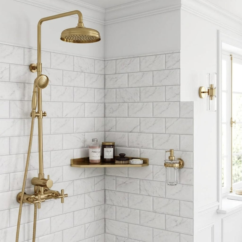 Carrara White (Italian) Marble 3x6 Honed Tile — Bathroom shower wall