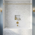 Carrara White (Italian) Marble 3x6 Honed Tile — Bathroom tub surround