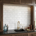 Carrara White (Italian) Marble 3x6 Honed Tile — Wet Bar backsplash