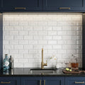 Carrara White (Italian) Marble 3x6 Tumbled Tile — Wet Bar backsplash