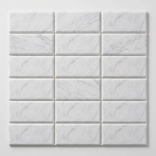 Carrara White (Italian) Marble 4x12 Honed Tile close-up