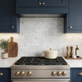 Carrara White (Italian) Marble 4x12 Honed Tile — Kitchen backsplash