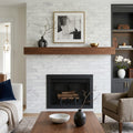 Carrara White (Italian) Marble 4x12 Honed Tile — Living Room fireplace surround
