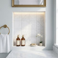 Carrara White (Italian) Marble 4x4 Honed Tile — Bathroom niche