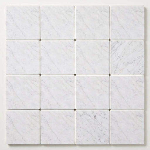 Carrara White (Italian) Marble 4x4 Honed Tile close-up