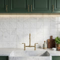 Carrara White (Italian) Marble 4x4 Honed Tile — Kitchen backsplash
