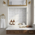 Carrara White (Italian) Marble 4x4 Tumbled Tile — Bathroom niche