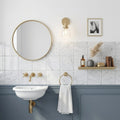 Carrara White (Italian) Marble 4x4 Tumbled Tile — Powder Room wall