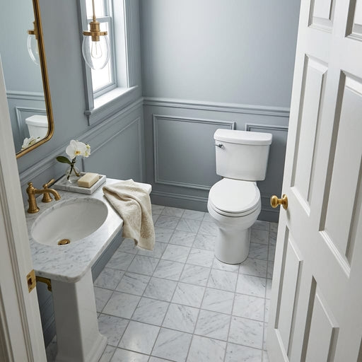 Carrara White (Italian) Marble 6x6 Honed Tile — Bathroom floor