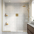 Carrara White (Italian) Marble 6x6 Honed Tile — Bathroom shower floor