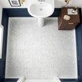 Carrara White (Italian) Marble 6x6 Honed Tile — Powder Room floor