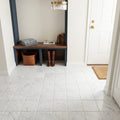 Carrara White (Italian) Marble 6x6 Tumbled Tile — Mudroom floor