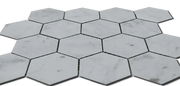 Carrara White Approx 12x12 Hexagon 3" Honed Marble Mosaic
