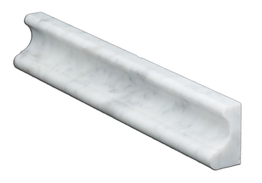 Carrara White Mercer Crown 2x12 Liner Honed Marble Trim